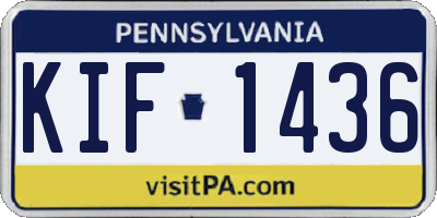 PA license plate KIF1436
