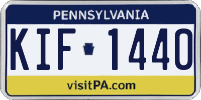 PA license plate KIF1440