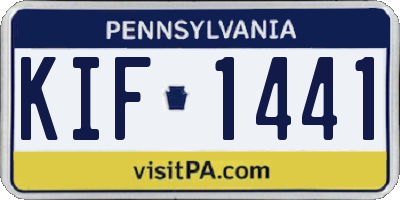 PA license plate KIF1441