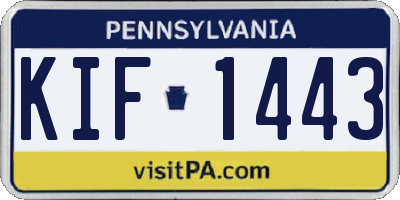 PA license plate KIF1443