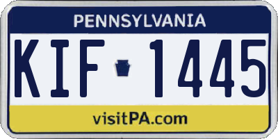 PA license plate KIF1445