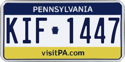 PA license plate KIF1447