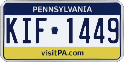 PA license plate KIF1449