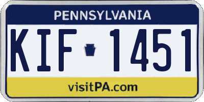 PA license plate KIF1451