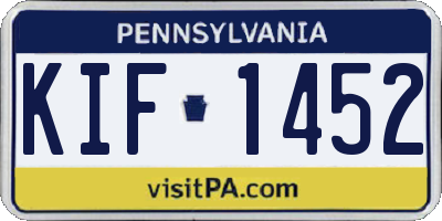 PA license plate KIF1452