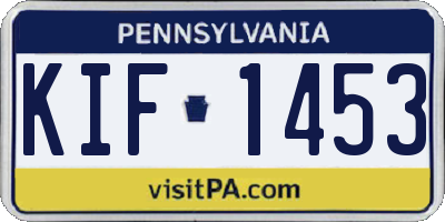 PA license plate KIF1453