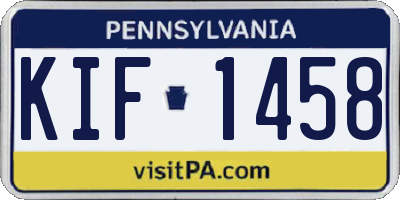 PA license plate KIF1458