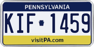 PA license plate KIF1459