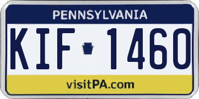 PA license plate KIF1460