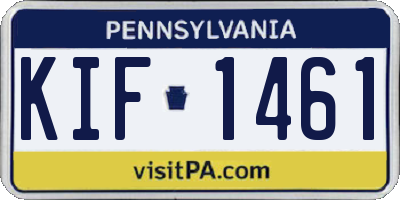 PA license plate KIF1461