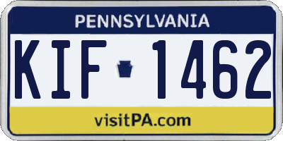 PA license plate KIF1462