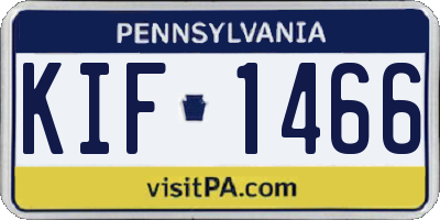 PA license plate KIF1466
