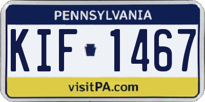 PA license plate KIF1467