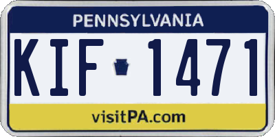 PA license plate KIF1471