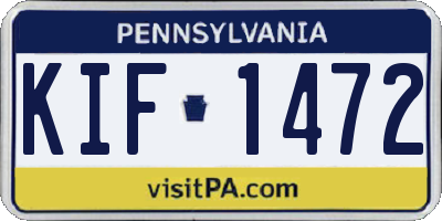PA license plate KIF1472
