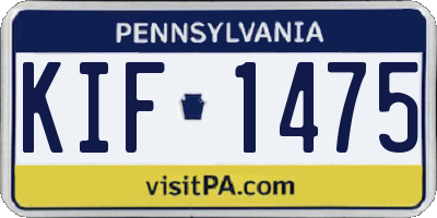 PA license plate KIF1475
