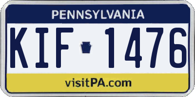 PA license plate KIF1476