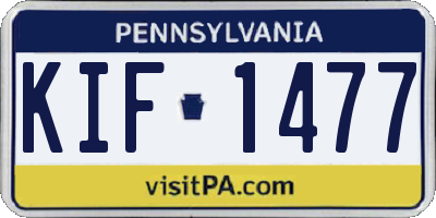 PA license plate KIF1477