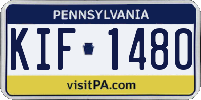 PA license plate KIF1480