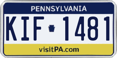 PA license plate KIF1481