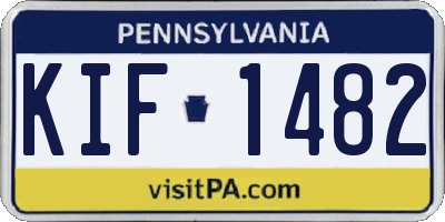PA license plate KIF1482