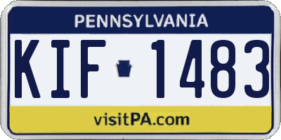 PA license plate KIF1483