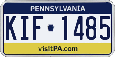 PA license plate KIF1485
