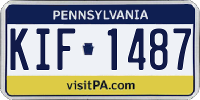 PA license plate KIF1487