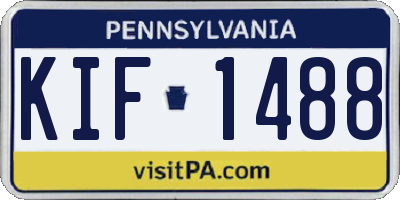 PA license plate KIF1488