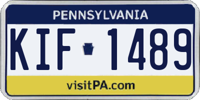 PA license plate KIF1489