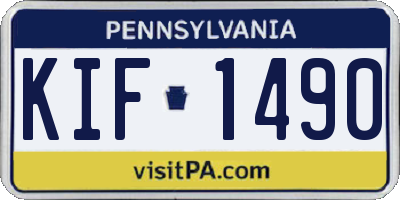PA license plate KIF1490