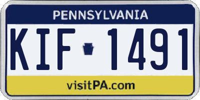 PA license plate KIF1491