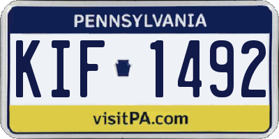 PA license plate KIF1492