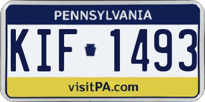 PA license plate KIF1493