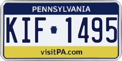 PA license plate KIF1495