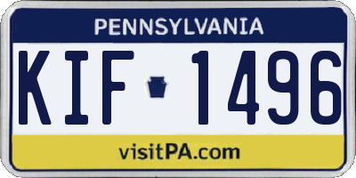 PA license plate KIF1496