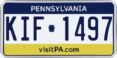 PA license plate KIF1497