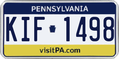 PA license plate KIF1498