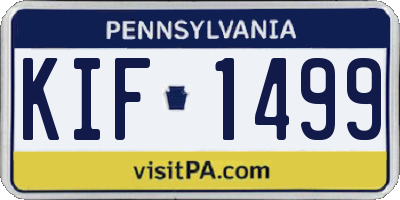 PA license plate KIF1499