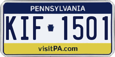 PA license plate KIF1501