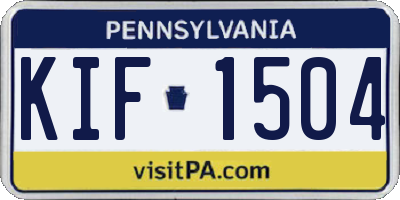 PA license plate KIF1504
