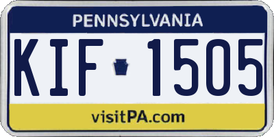 PA license plate KIF1505