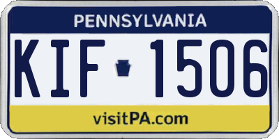 PA license plate KIF1506