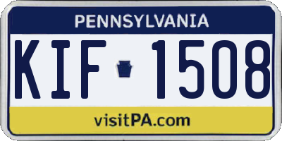 PA license plate KIF1508