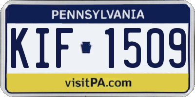 PA license plate KIF1509