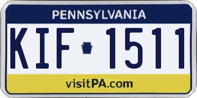 PA license plate KIF1511