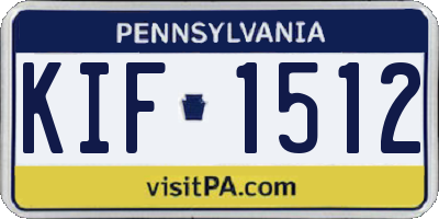 PA license plate KIF1512
