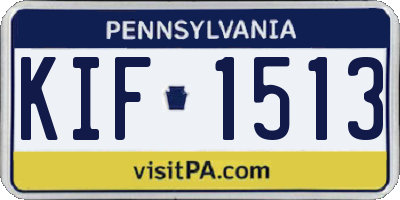 PA license plate KIF1513