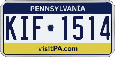 PA license plate KIF1514