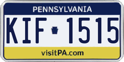 PA license plate KIF1515